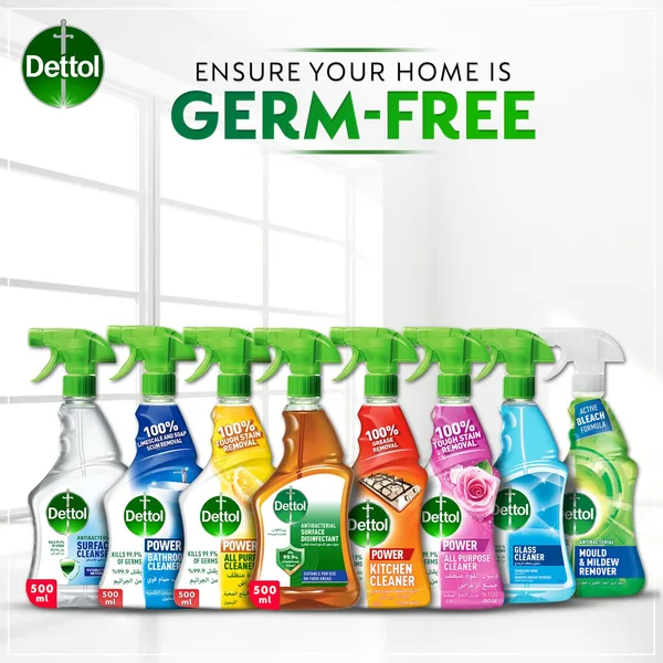 Dettol All Purpose Cleaner Spray Bottle Lemon Scent + Dettol Kitchen Cleaner Spray Bottle Orange Scent 2 x 500 ml (6)