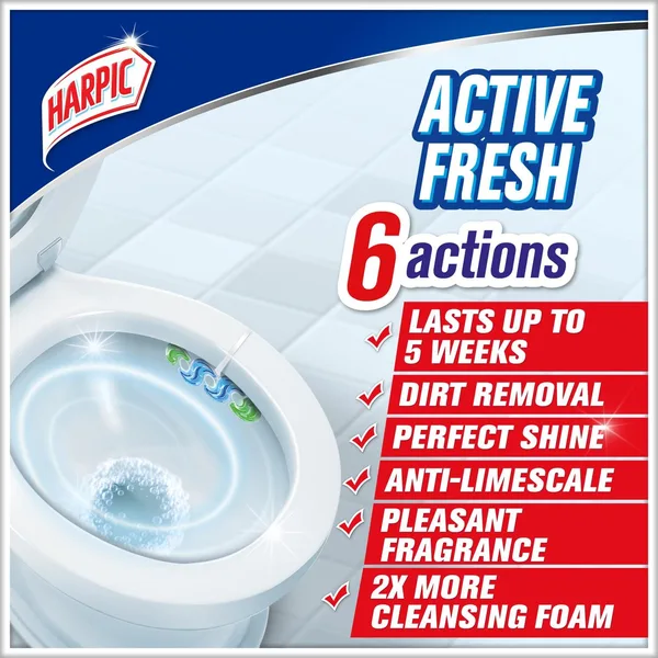 Harpic Active Fresh Water Toilet Rim Block Pine Forest Scent 2 x 35 g (3)