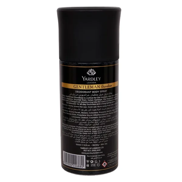 Yardley London Gentleman Grandiose Body Spray for Men 150 ml (2)