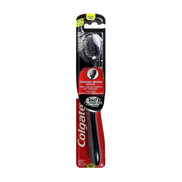 Colgate 360 Charcoal Black Medium Toothbrush Assorted Colour 1 pc (2)