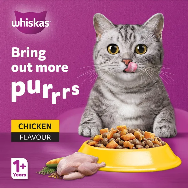 Whiskas Chicken Flavour Dry Cat Food for Adult Cats 1+ Years 480 g (2)