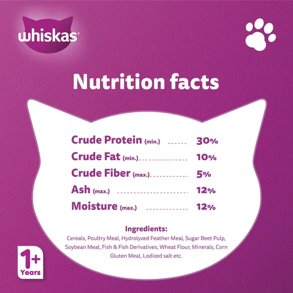 Whiskas Chicken Flavour Dry Cat Food for Adult Cats 1+ Years 480 g (4)