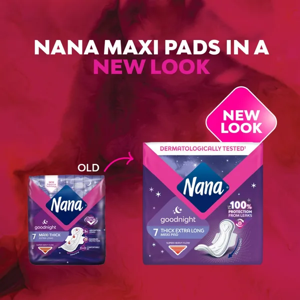 Nana Goodnight Maxi Thick Sanitary Pads with Wings For Super Heavy Flow 7 pcs (8)