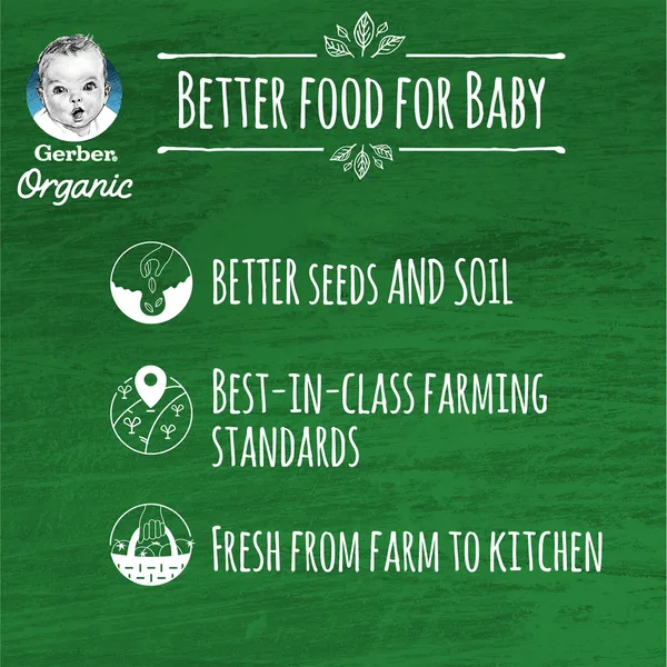 Gerber Organic Apple Baby Food From 6 Months 90 g (6)