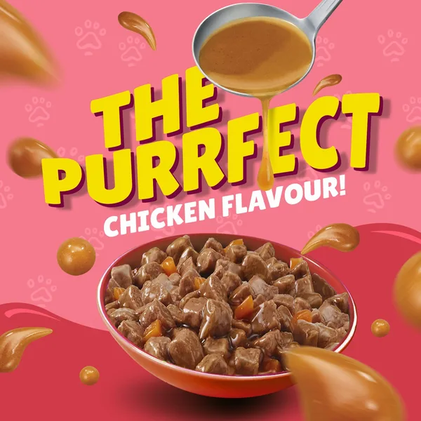 Purina Friskies Junior Chicken In Gravy Wet Cat Food Pouch 85 g (3)