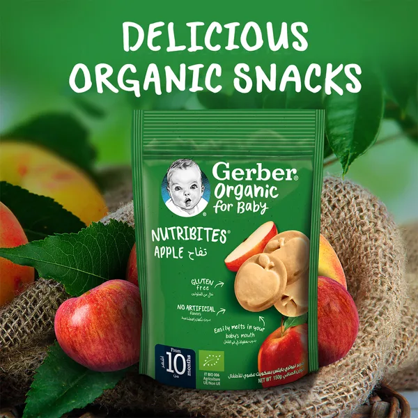Gerber Baby Food Organic Nutri Bites Apple Biscuits From 10 Months 150 g (4)