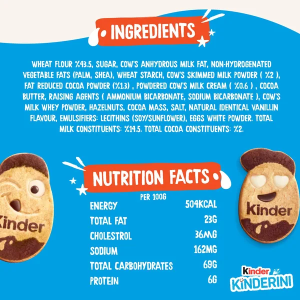 Kinderini Milk & Cocoa Biscuits for Kids 4 x 25 g (6)