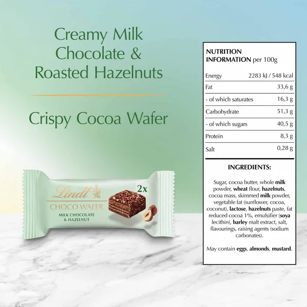 Lindt Milk Chocolate & Hazelnut Choco Wafer 120 g (6)