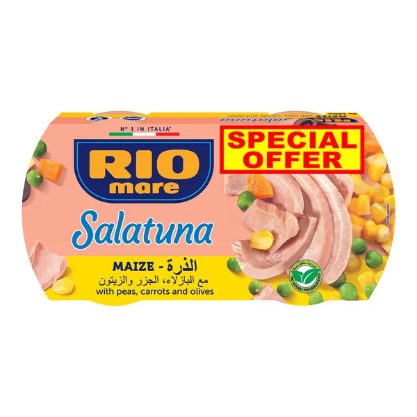Rio Mare Salatuna Maize with Peas, Carrots and Olives 2 x 160 g