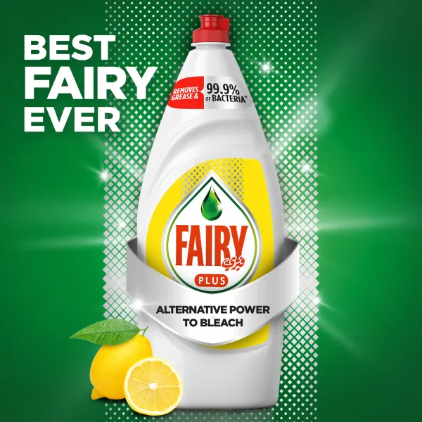 Fairy Plus Lemon Dishwashing Liquid Soap With Alternative Power To Bleach 800 ml (2)