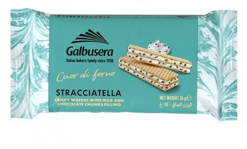 Galbusera Stracciatella Crispy Wafer With Milk & Chocolate Chunks Filling 36G