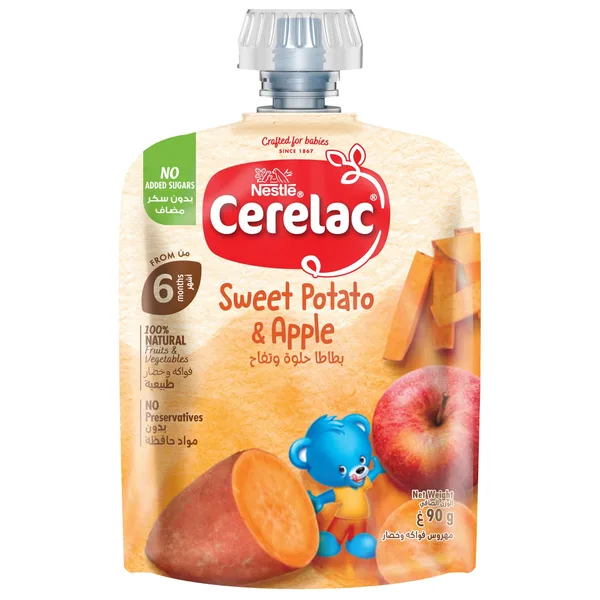 Nestle Cerelac Baby Food Sweet Potato & Apple Puree Pouch from 6 Months 90 g (2)