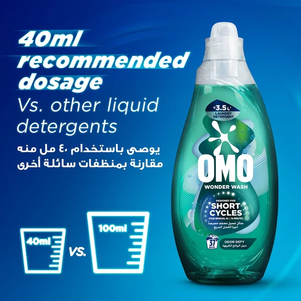 OMO Wonder Wash Liquid Laundry Detergent Odor Defy 1480 ml (5)