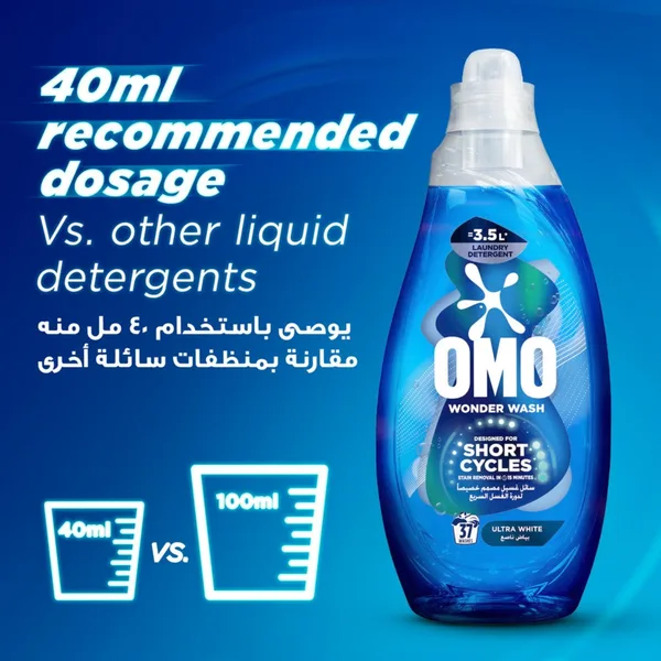 OMO Wonder Wash Liquid Laundry Detergent Ultra White 1.48 Litres (4)