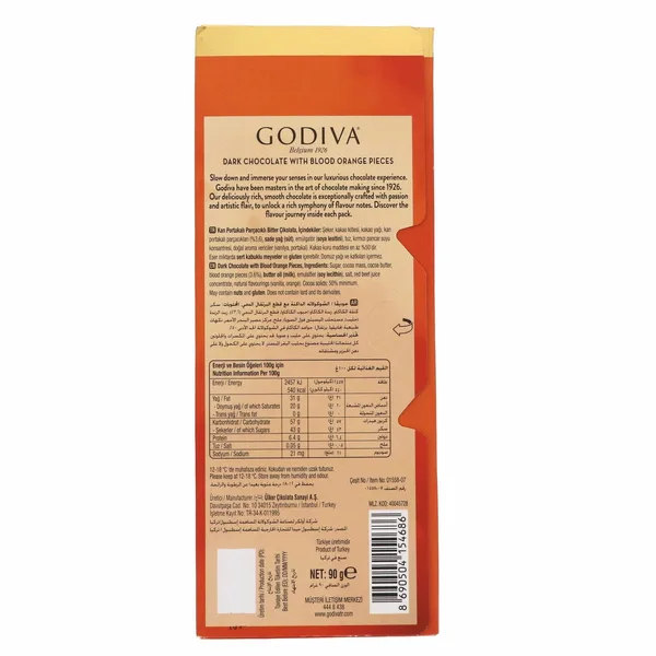 Godiva Dark Chocolate With Blood Orange Pieces 90 g (3)