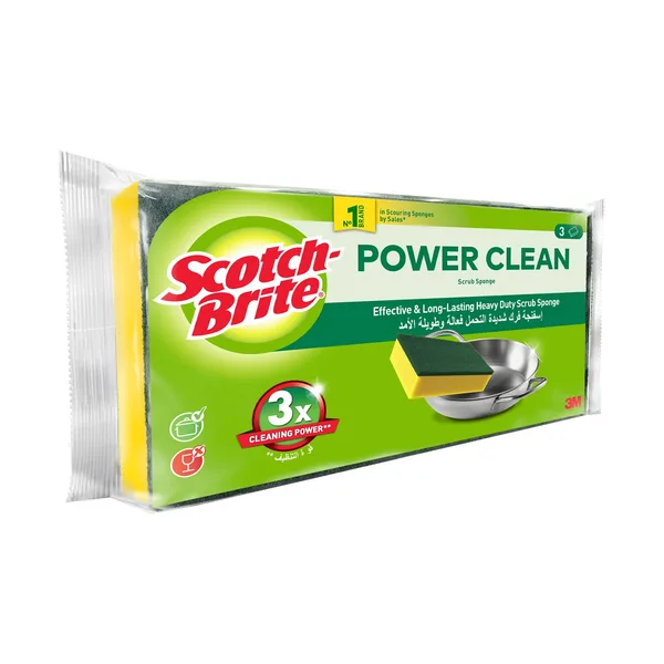 Scotch Brite Power Clean Heavy Duty Scrub Sponge Value Pack 3 pcs (2)