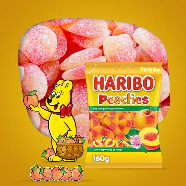 Haribo Peaches Gummy Candy 160 g (2)