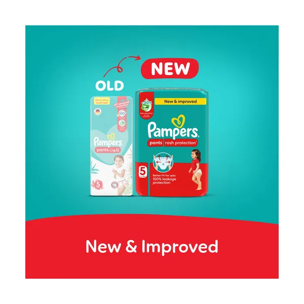 Pampers Rash Protection Pants Diapers, Size 5, 12-18kg, Value Pack, 22 pcs (2)