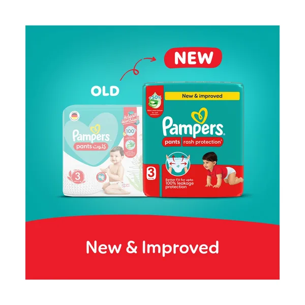 Pampers Rash Protection Pants Diapers, Size 3, 6-11kg, Value Pack, 26 pcs (2)
