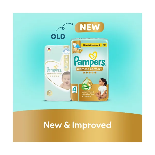 Pampers Ultimate Comfort Taped Diapers, Size 4, 9-14kg, Mega Pack, 54 pcs (2)