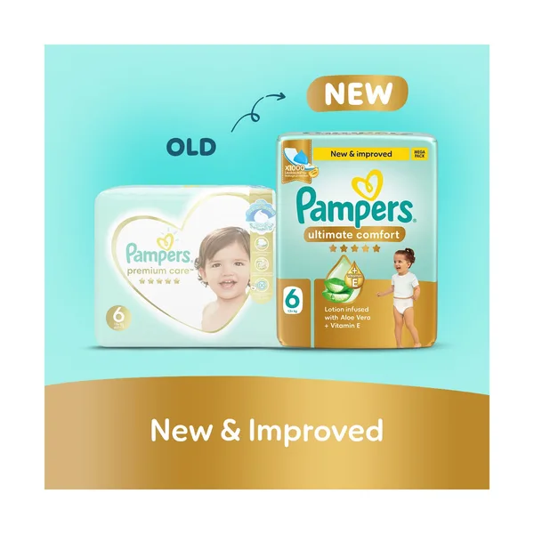 Pampers Ultimate Comfort Taped Diapers, Size 6, 13+kg, Mega Pack, 36 pcs (2)