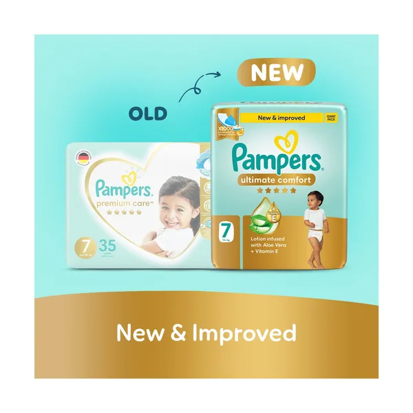 Pampers Ultimate Comfort Taped Diapers, Size 7, 15+kg, 35 pcs (2)