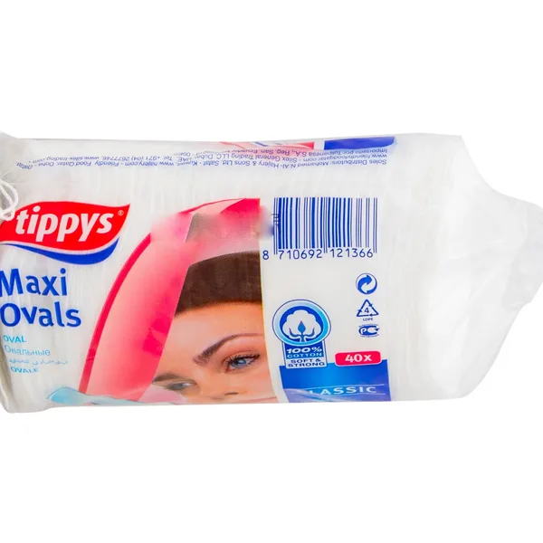 Tippys Maxi Ovals Classic Soft Cotton Pads 40pcs (2)