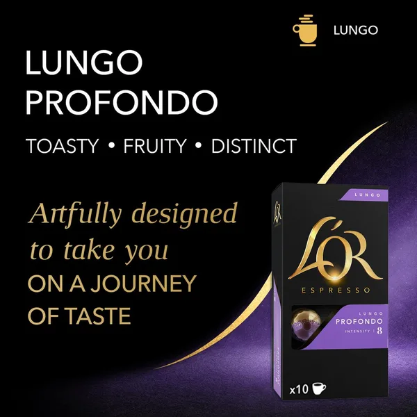 L'Or Espresso Lungo Profondo Intensity 8 Aluminium Coffee Capsules 10pcs (2)