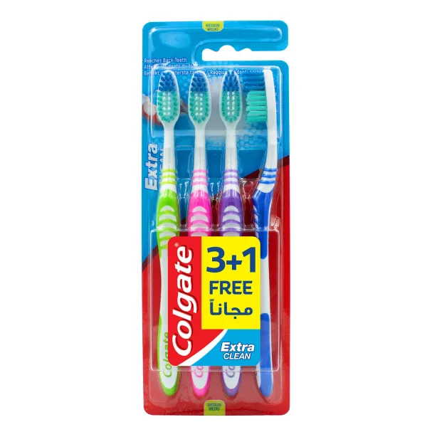 Colgate Extra Clean Medium Toothbrush Assorted Colour 4 pcs (2)
