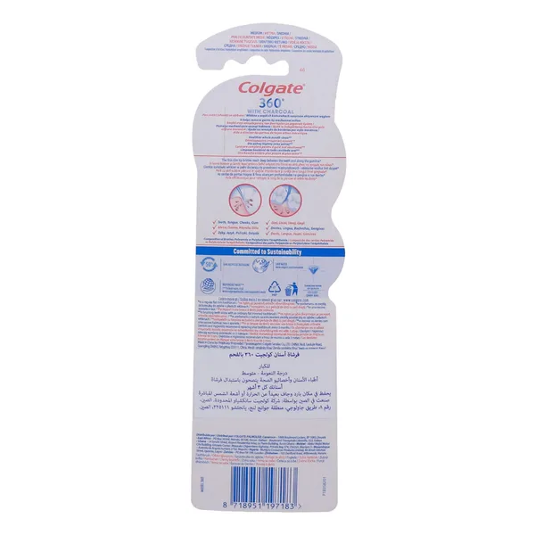 Colgate 360 Charcoal Medium Toothbrush 2 pcs (2)