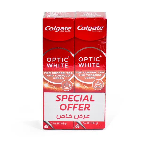 Colgate Optic White Toothpaste For Coffee Tea And Tabacco Users 2 x 75 ml (2)