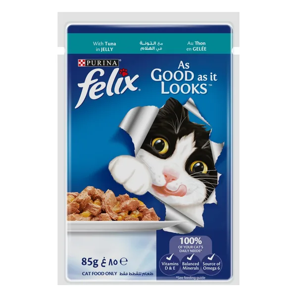 Purina Wet Cat Food Felix As Good As It Looks Tuna In Jelly 85 g (3)