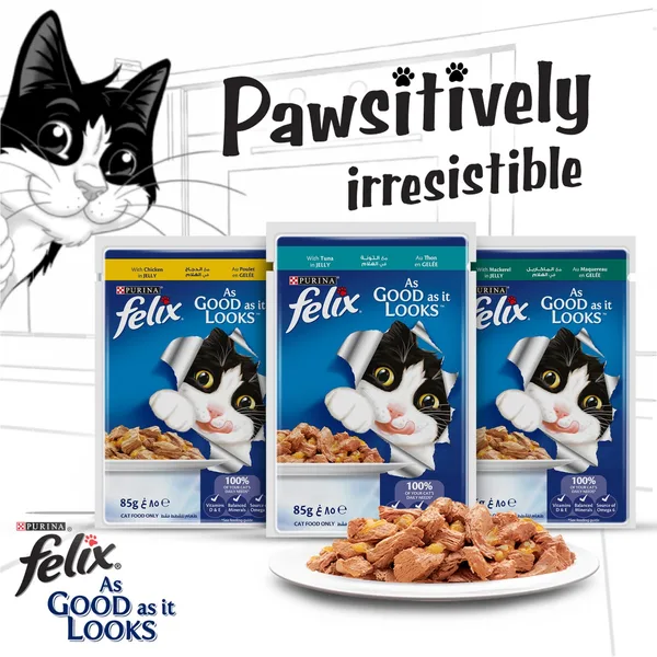 Purina Wet Cat Food Felix As Good As It Looks Tuna In Jelly 85 g (5)