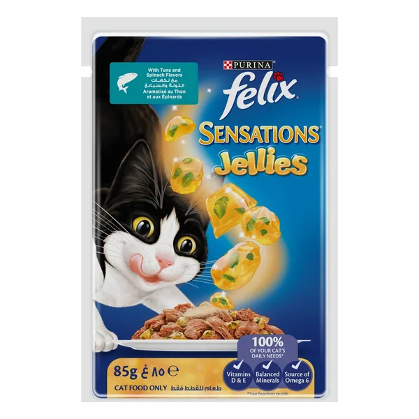 Purina Felix Sensations Jellies With Tuna And Spinach Flavors Catfood 85 g (3)