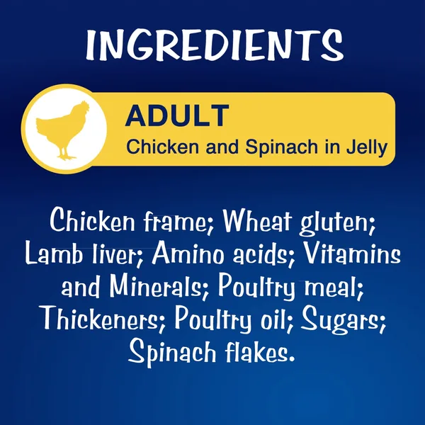 Purina Felix Sensations Jellies with Chicken & Spinach Flavors Wet Cat Food 85 g (8)