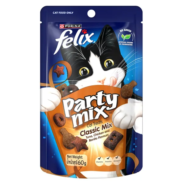 Purina Felix Party Mix Classic Mix Dry Cat Treats 60 g (2)