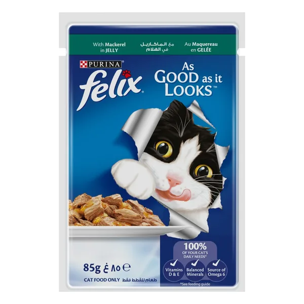 Purina Felix Adult Cat With Mackerel In Jelly 85 g (3)