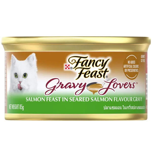 Purina Fancy Feast Gravy Lovers Salmon Feast In Seared Salmon Flavour Gravy Cat Food 85 g (8)