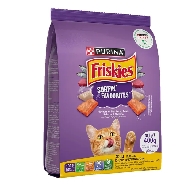 Purina Friskies Surfin Favourites Dry Cat Food 400 g (3)