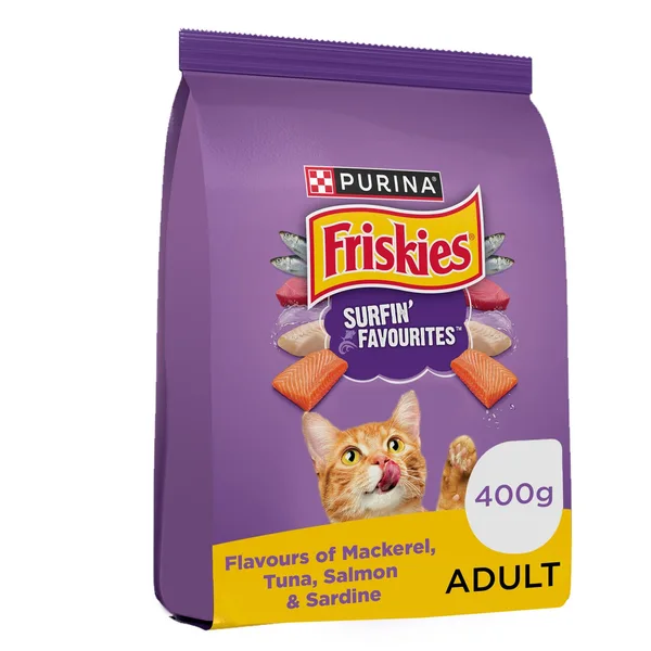 Purina Friskies Surfin Favourites Dry Cat Food 400 g (4)