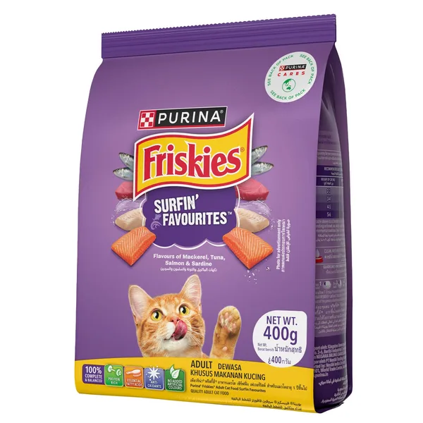 Purina Friskies Surfin Favourites Dry Cat Food 400 g (5)