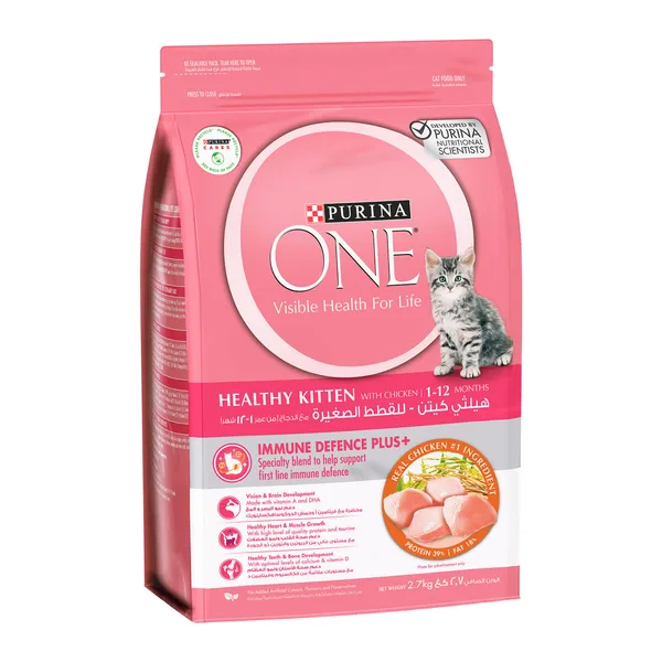 Purina One Healthy Kitten Catfood With Chicken For 1-12 Months 2.7 kg (2)