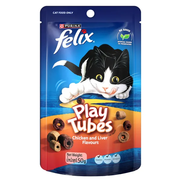 Purina Felix Play Tubes Chicken And Liver Flavour Cat Treats 50 g (3)