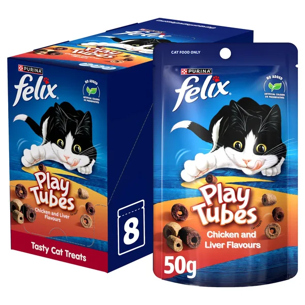 Purina Felix Play Tubes Chicken And Liver Flavour Cat Treats 50 g (4)