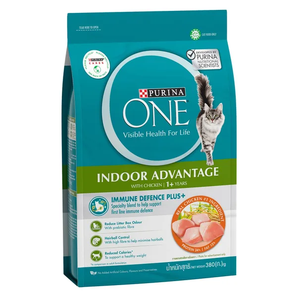 Purina One Indoor Advantage Catfood With Chicken Flavor For 1+ Years 380 g (2)