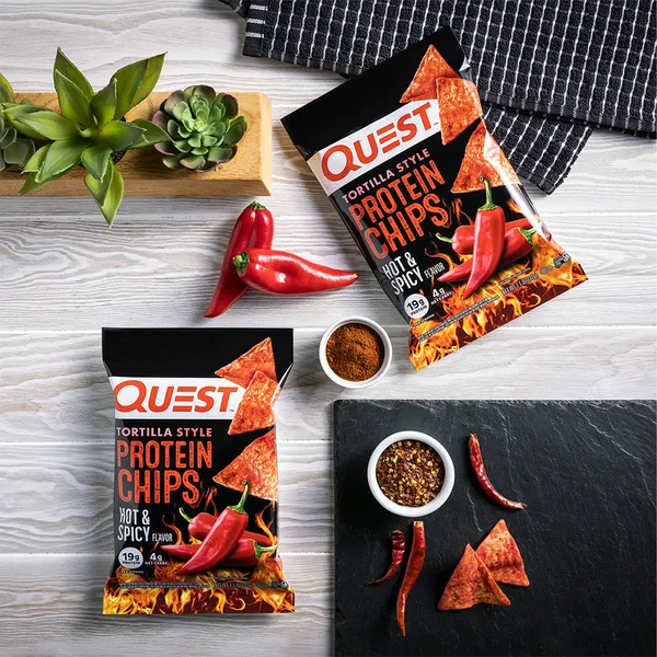 Quest Tortilla Style Protein Chips Hot & Spicy Flavor 32 g (4)