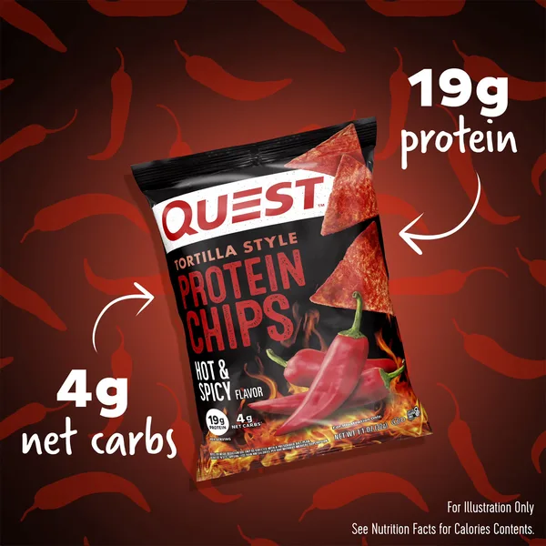 Quest Tortilla Style Protein Chips Hot & Spicy Flavor 32 g (5)