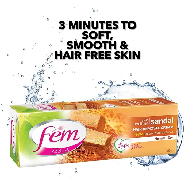Fem USA Hair Removal Cream with Sandal For Softening Skin 120 g (2)