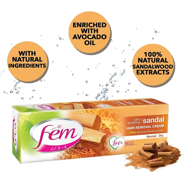 Fem USA Hair Removal Cream with Sandal For Softening Skin 120 g (3)