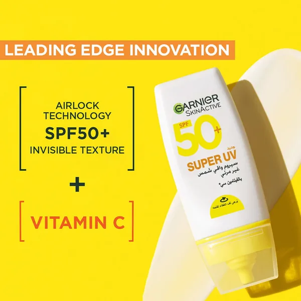 Garnier SkinActive Super UV Invisible Serum Sunscreen Vitamin C SPF50+ 30 ml (3)